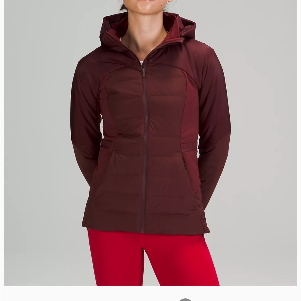 Maroon down for it all jacket